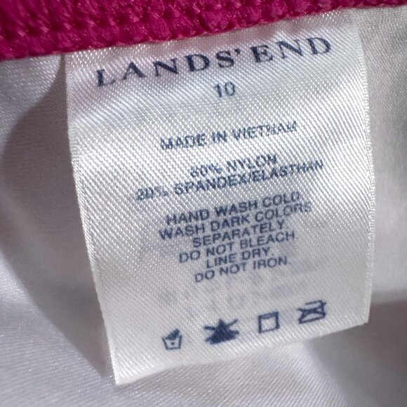 LANDS END Tankini 2-PC Swimsuit Underwire Top Bottoms Pink Paisley Swim 10DD DD - Picture 8 of 9